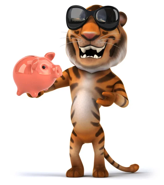 Gracioso tigre de dibujos animados —  Fotos de Stock