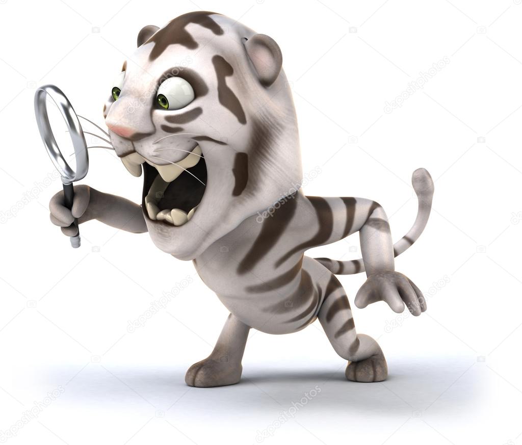Funny cartoon tiger