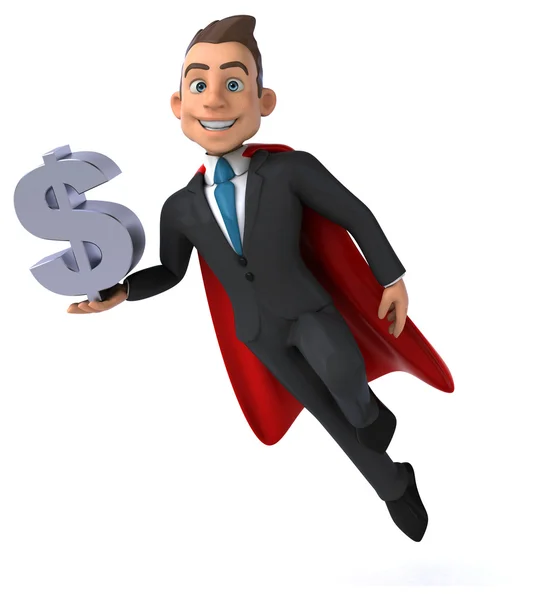 Fun cartoon Super businessman — Stock Photo, Image