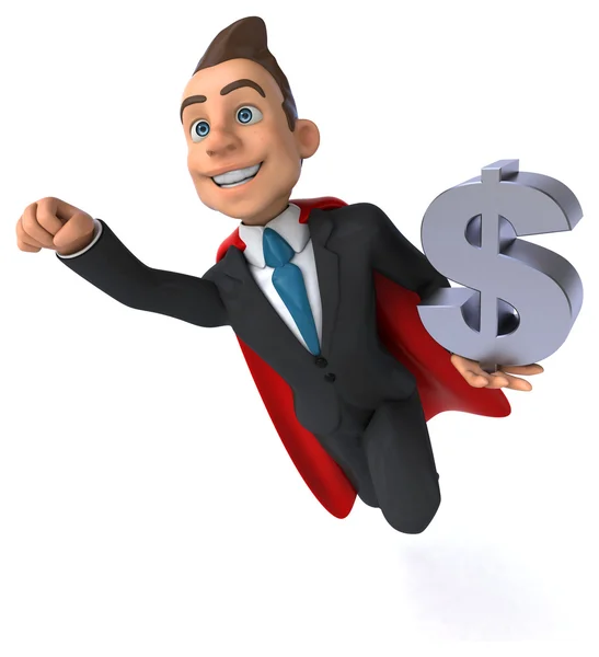 Fun cartoon Super businessman — Stock Photo, Image