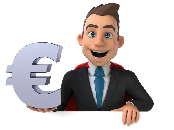 Fun cartoon Super businessman — Stock Photo, Image