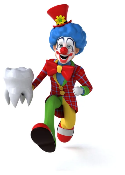 Fun clown with tooth — Stock Photo, Image