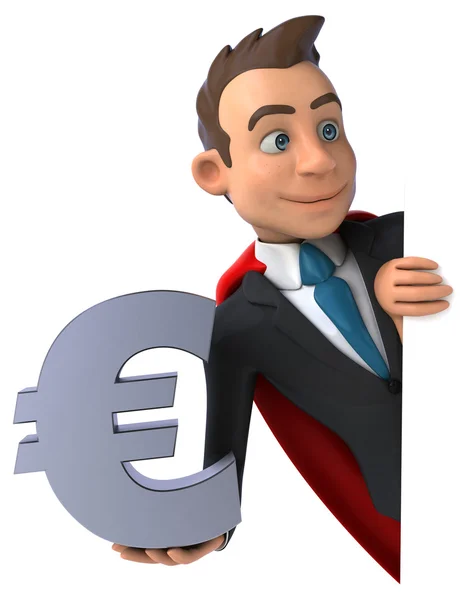 Fun cartoon Super businessman — Stock Photo, Image