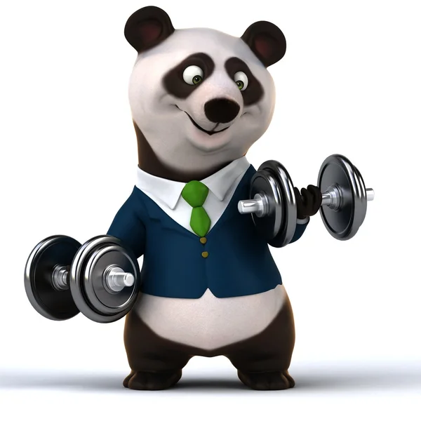有趣的熊猫与重量 — 图库照片