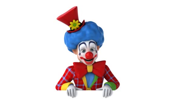 Веселый мультяшный клоун — стоковое видео