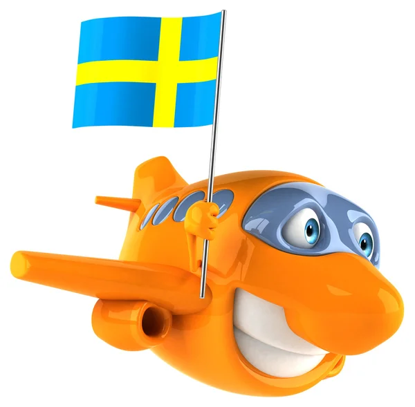 Fun plane with flag — Stock Photo, Image