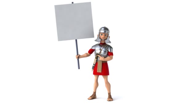 Карикатурный римский солдат — стоковое видео