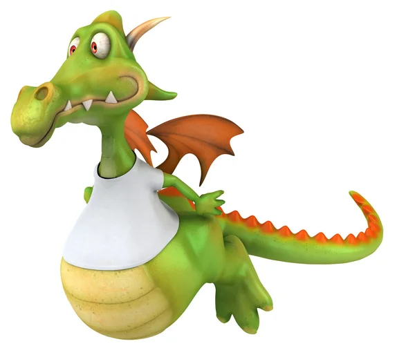 Dragon with a white t shirt — Stock Photo, Image