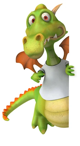 Dragon with a white t shirt — Stock Photo, Image