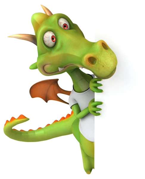 Dragon with a white t shirt — Stock Photo, Image