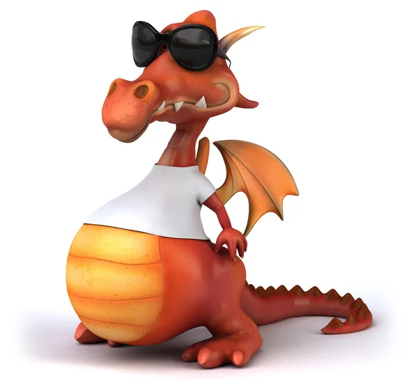 Dragon with a white t shirt — Stock Photo, Image