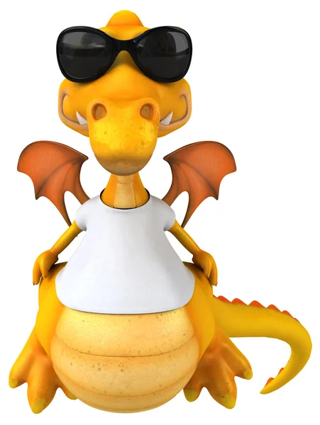 Dragon with a white t shirt — Stock Photo, Image