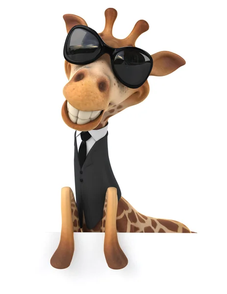 Girafe amusant en costume d'affaires — Photo