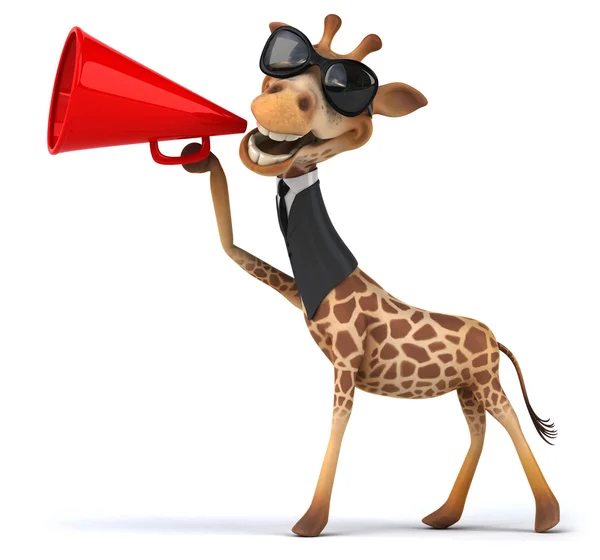 Girafa divertida em terno de negócios — Fotografia de Stock