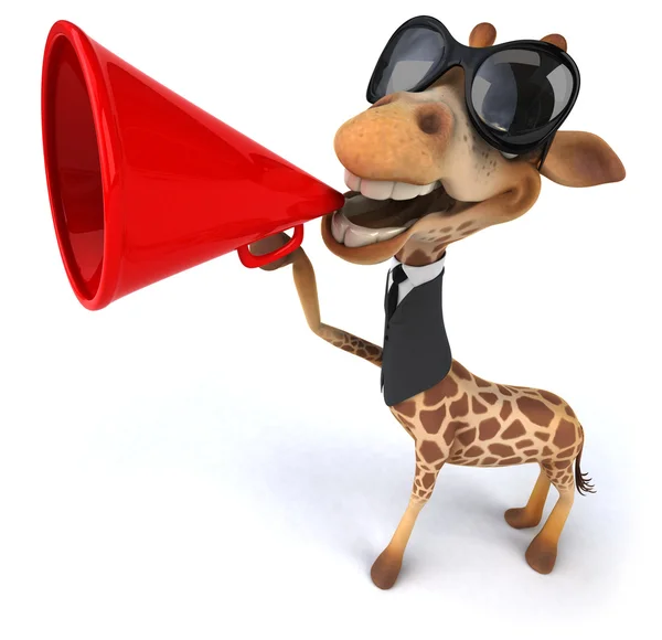 Girafa divertida em terno de negócios — Fotografia de Stock