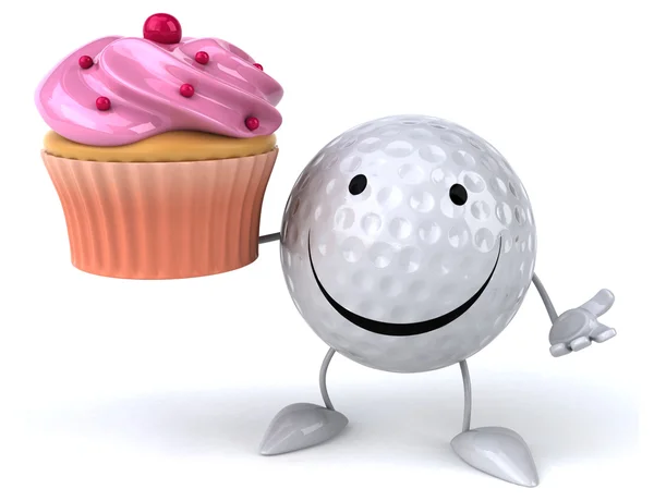 Fun cartoon Golf ball — Stock Photo, Image