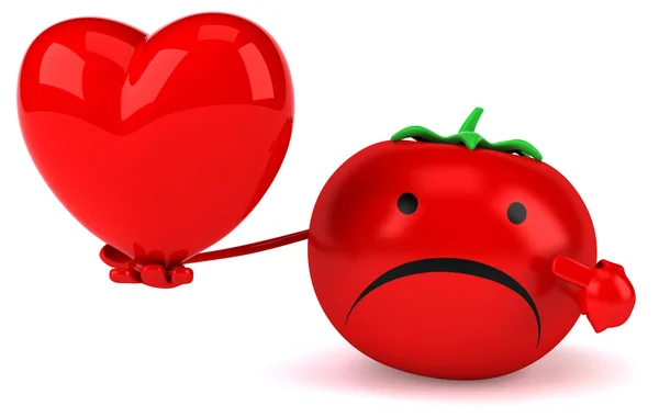 Cartoon tomato with heart — Stock Photo, Image
