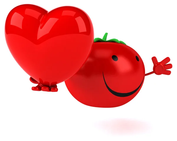 Kreslený rajče se srdcem — Stock fotografie