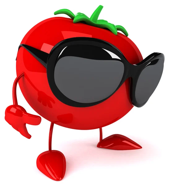 Tomate de dibujos animados en gafas de sol — Foto de Stock