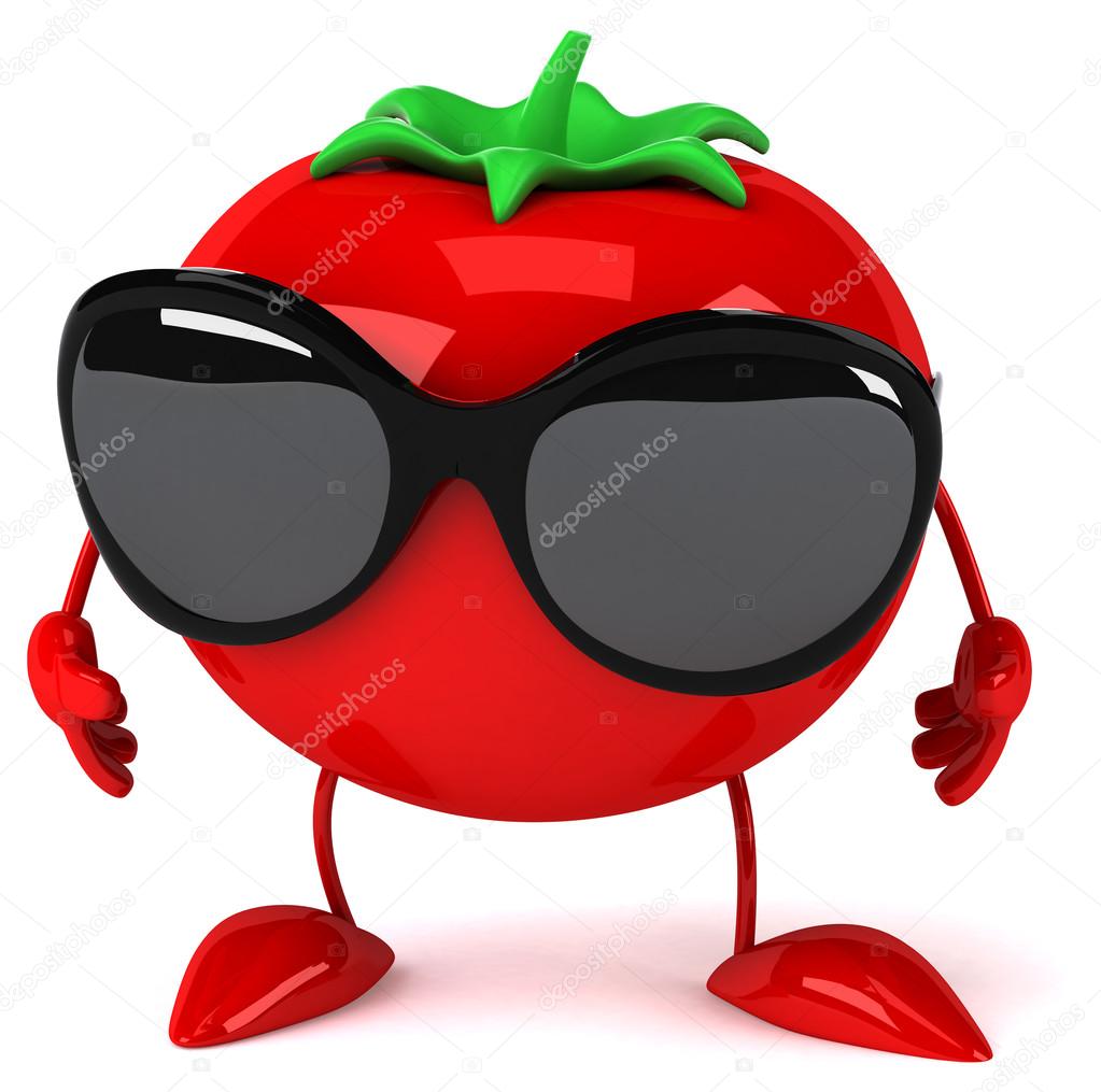 Cartoon tomato in sunglasses Stock Photo by ©julos 73101061