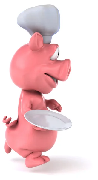 Zabawna kreskówka różowy świnia — Zdjęcie stockowe