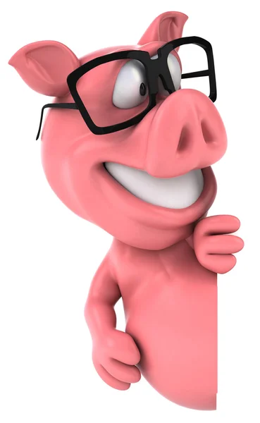 有趣的卡通粉红小猪 — 图库照片