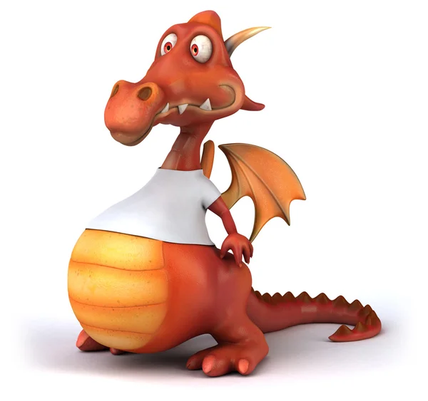 Dragon i vit t shirt — Stockfoto