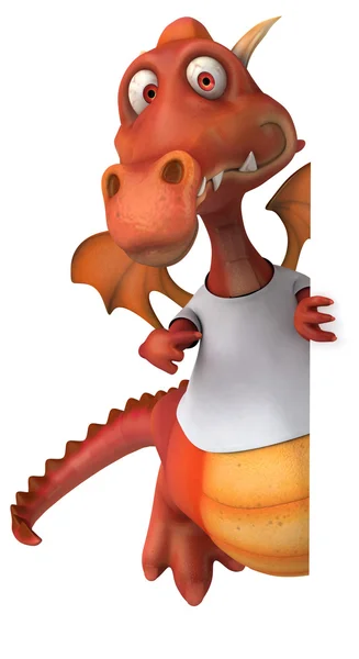 Dragon in white t shirt — Stock Photo, Image