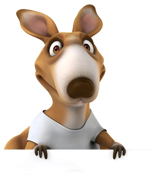 Leuk kangoeroe in wit t shirt — Stockfoto
