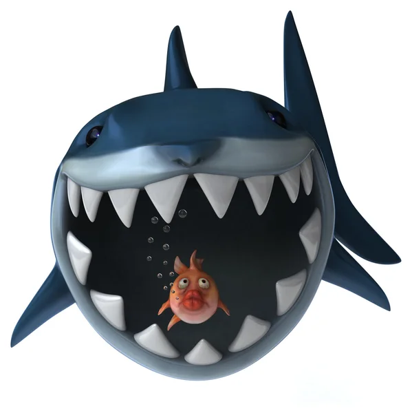 Fun shark and fish — Stock Photo, Image