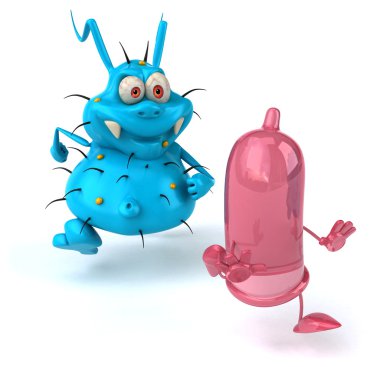 Eğlenceli çizgi film mikrop