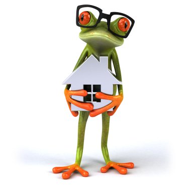 Eğlenceli çizgi film kurbağa