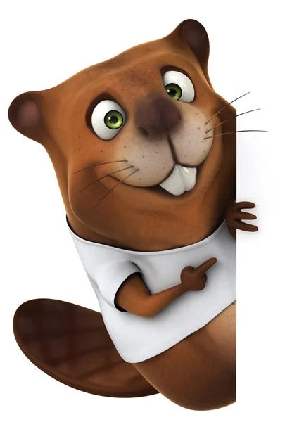 Beaver in white shirt — Stock Photo, Image