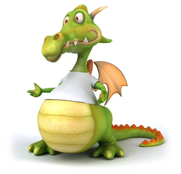 Dragon in a white tshirt — Stock Photo, Image