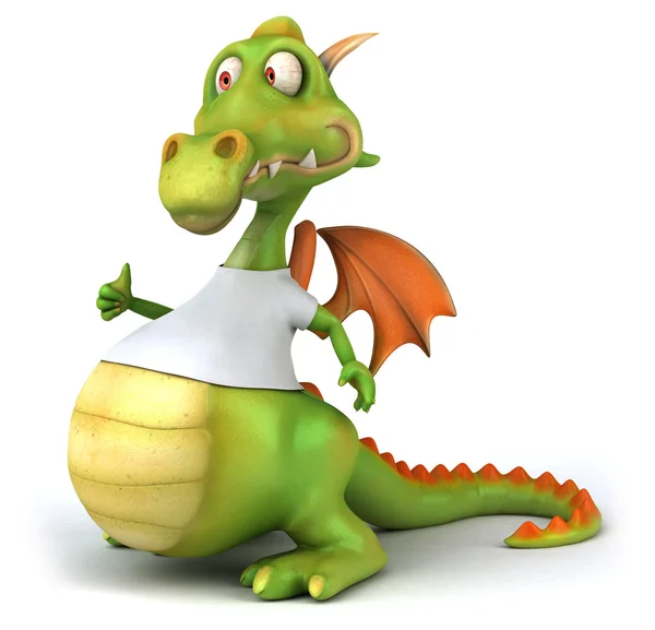 Dragon in a white t shirt — Stock Photo, Image