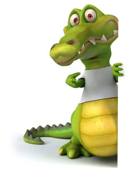 Krokodil mit weißem T-Shirt — Stockfoto