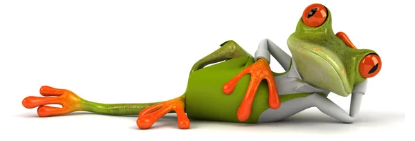Eğlenceli çizgi film kurbağa — Stok fotoğraf