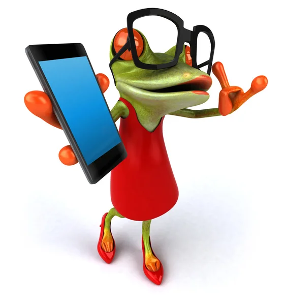 Spaß Cartoon Dame Frosch — Stockfoto