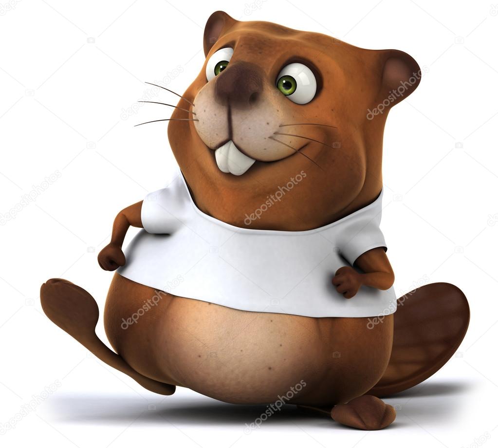 Beaver in white shirt