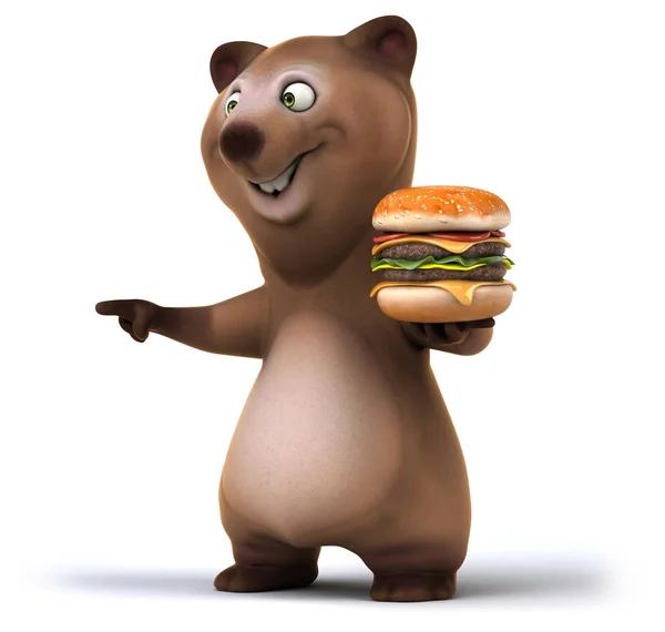 Medvěd hnědý zábava karikatura — Stock fotografie