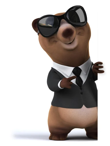 Fun cartoon business bear — Stock Photo, Image