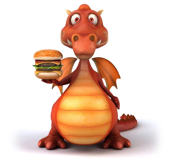 Leuke cartoon dragon — Stockfoto