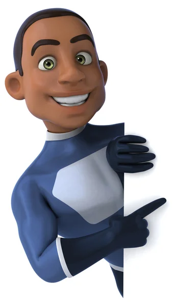 Black cartoon superhero — Stock Photo, Image