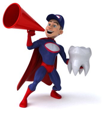 çizgi film süper mekanik diş ile