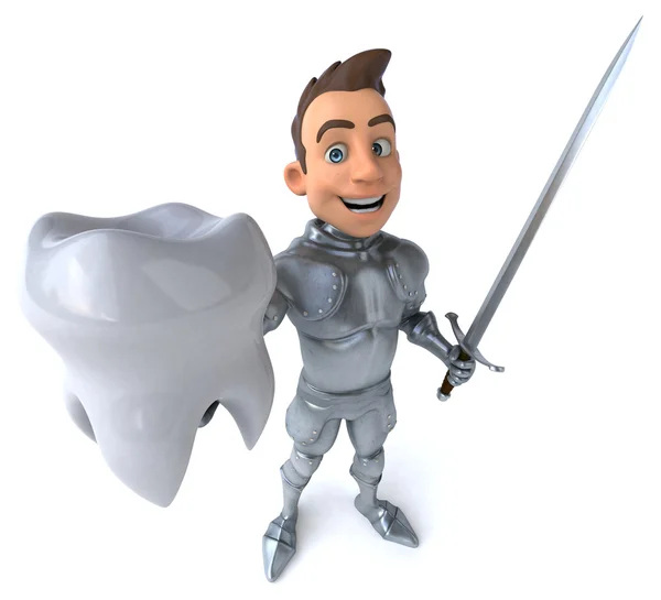 Веселый рыцарь с зубами — стоковое фото
