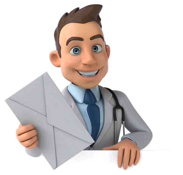 Fun cartoon young doctor — Stock Photo, Image