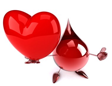 Kan damlası kalbi olan çizgi film