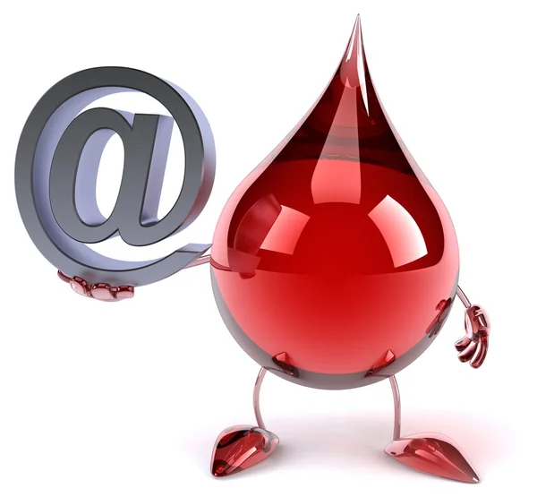 Cartoon bloed daling met e-mail teken — Stockfoto