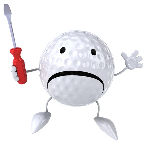 Eğlenceli çizgi film golf topu — Stok fotoğraf