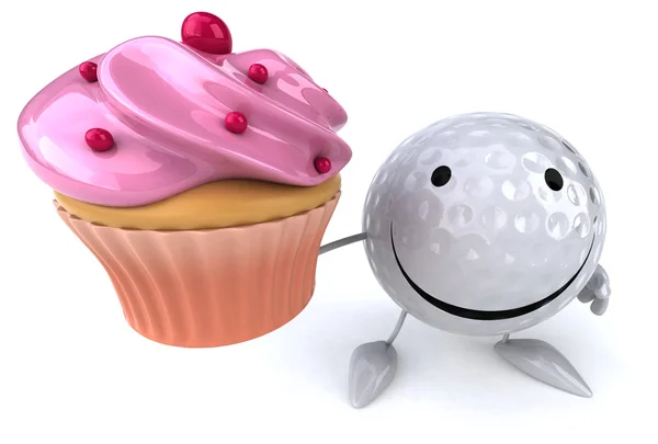 Divertente pallina da golf cartone animato — Foto Stock